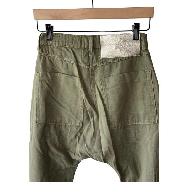 One Teaspoon Size 22 Green Safari Sinners Distressed Button Harem Pants - New - Picture 5 of 11